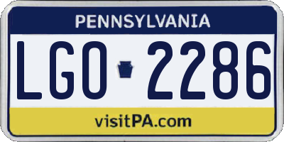 PA license plate LGO2286