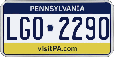 PA license plate LGO2290