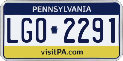 PA license plate LGO2291