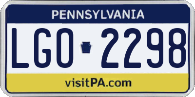 PA license plate LGO2298
