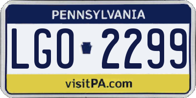PA license plate LGO2299