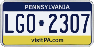 PA license plate LGO2307