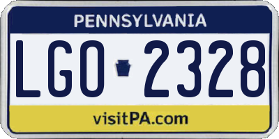 PA license plate LGO2328