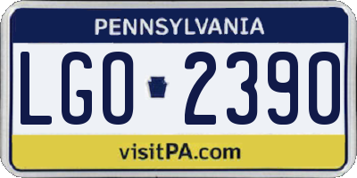 PA license plate LGO2390