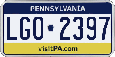 PA license plate LGO2397