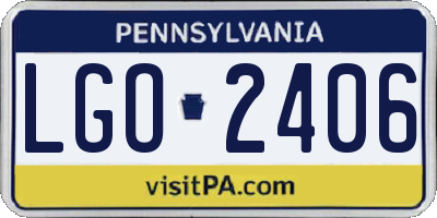 PA license plate LGO2406