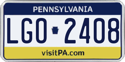 PA license plate LGO2408
