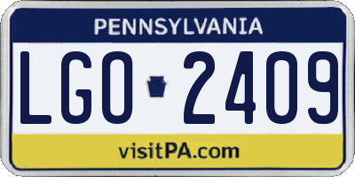 PA license plate LGO2409