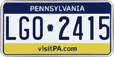 PA license plate LGO2415