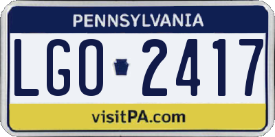 PA license plate LGO2417