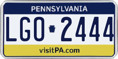 PA license plate LGO2444