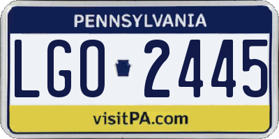 PA license plate LGO2445