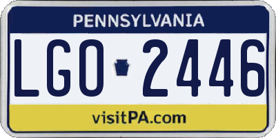 PA license plate LGO2446