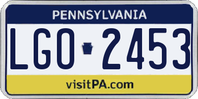 PA license plate LGO2453