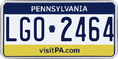 PA license plate LGO2464