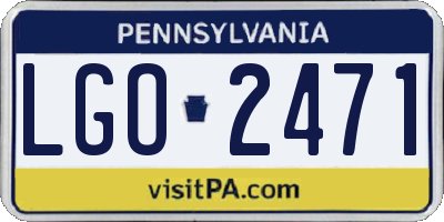PA license plate LGO2471