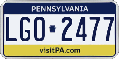 PA license plate LGO2477