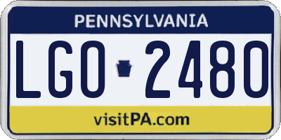 PA license plate LGO2480