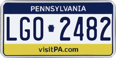 PA license plate LGO2482