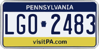 PA license plate LGO2483