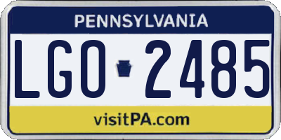 PA license plate LGO2485