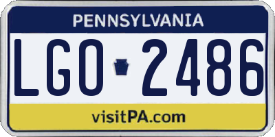 PA license plate LGO2486