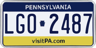 PA license plate LGO2487