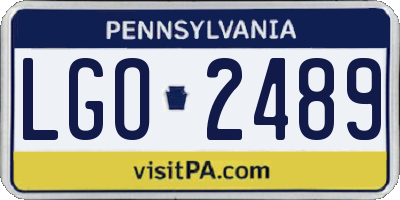 PA license plate LGO2489