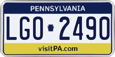 PA license plate LGO2490