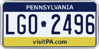 PA license plate LGO2496