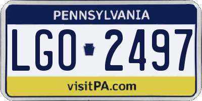 PA license plate LGO2497