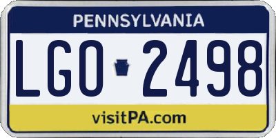 PA license plate LGO2498