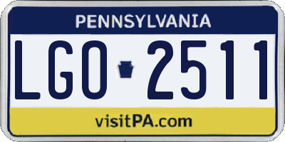 PA license plate LGO2511