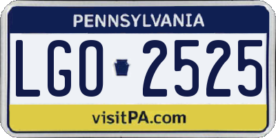 PA license plate LGO2525