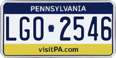 PA license plate LGO2546