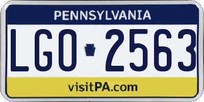 PA license plate LGO2563