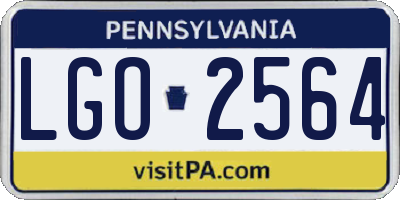 PA license plate LGO2564