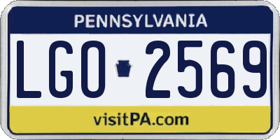 PA license plate LGO2569