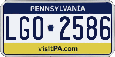 PA license plate LGO2586