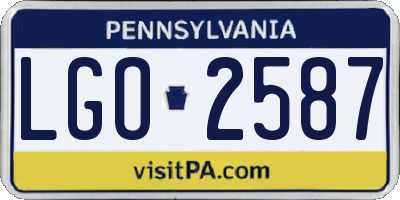 PA license plate LGO2587