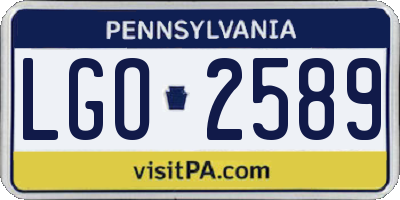 PA license plate LGO2589