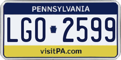 PA license plate LGO2599