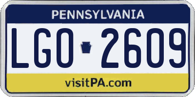 PA license plate LGO2609