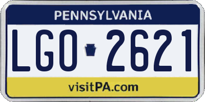 PA license plate LGO2621