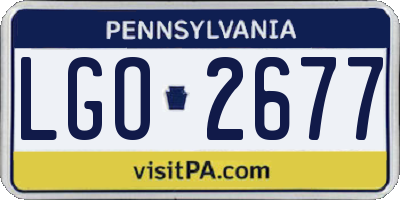 PA license plate LGO2677