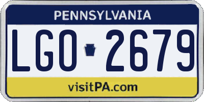 PA license plate LGO2679
