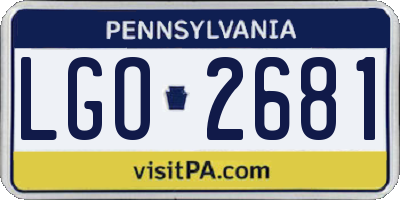 PA license plate LGO2681