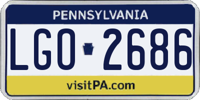 PA license plate LGO2686