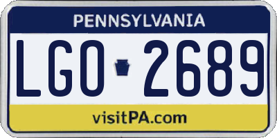 PA license plate LGO2689
