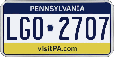 PA license plate LGO2707